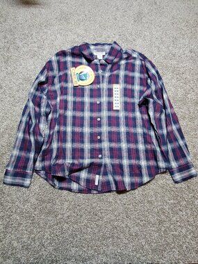 Cherokee Petite Women's Button Down Shirt Plaid Size Medium NWT